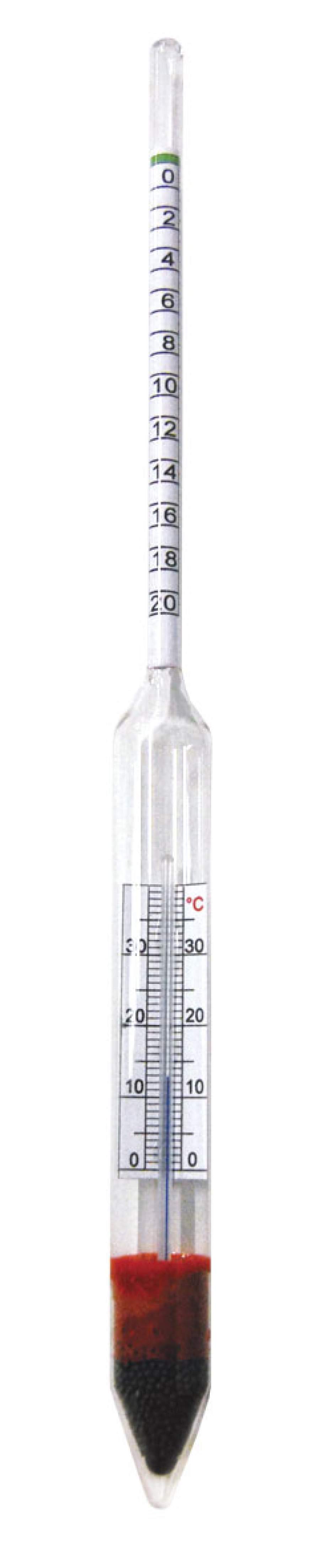 densimètre à bière hobby 0-20% extrait +thermometre