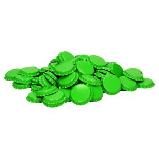 100 Bouchons couronne 26 mm vert citron